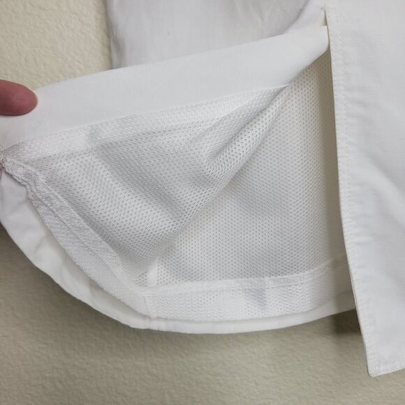 BURBERRY White 100% Linen Knee Length Skirt Size 42 Mesh Lined Made In Italy - Picture 9 of 16